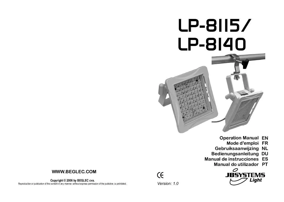 Mode d'emploi BEGLEC LP-8115