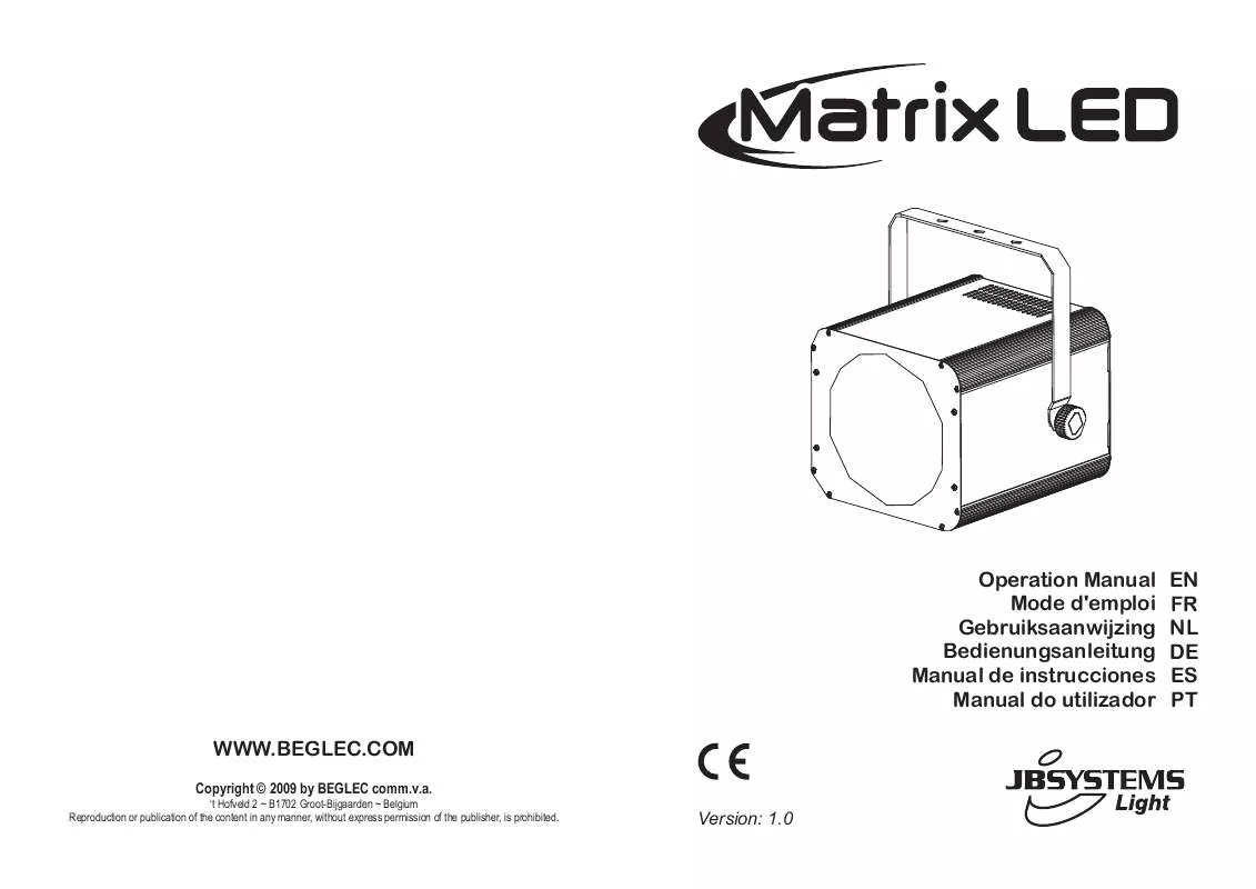 Mode d'emploi BEGLEC MATRIX