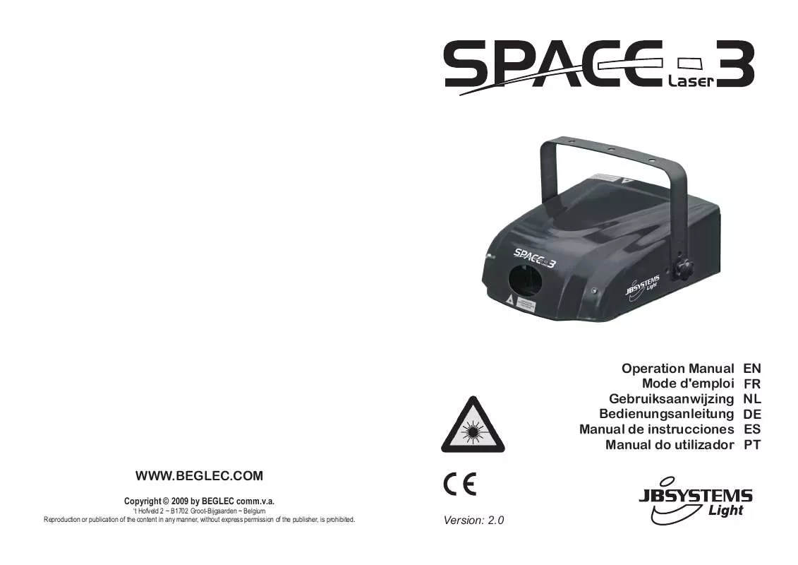 Mode d'emploi BEGLEC SPACE 3 LASER