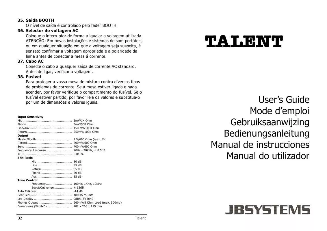 Mode d'emploi BEGLEC TALENT