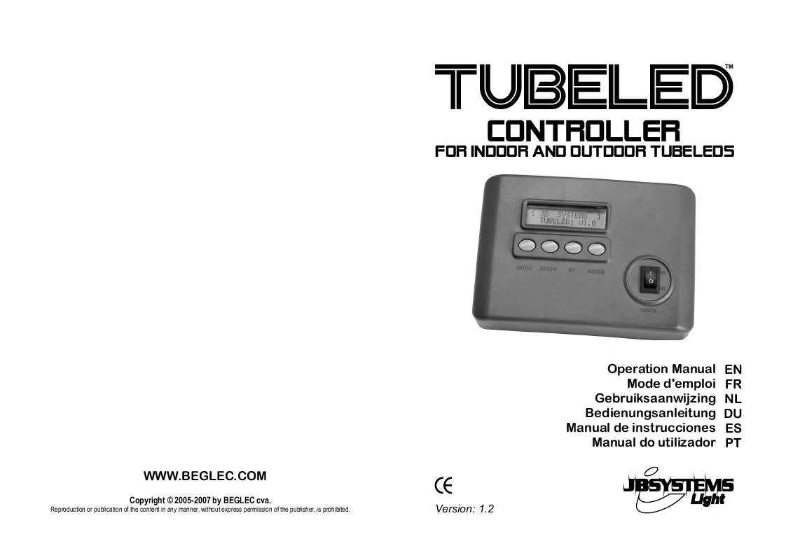 Mode d'emploi BEGLEC TUBELED CONTROLLER