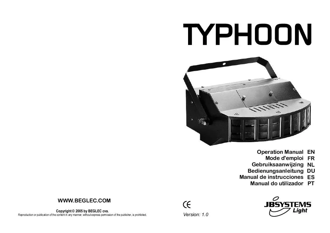 Mode d'emploi BEGLEC TYPHOON