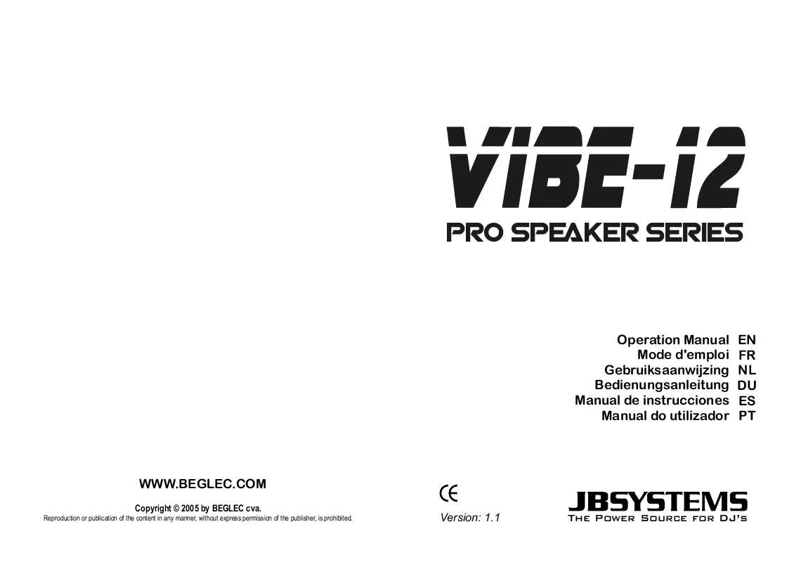 Mode d'emploi BEGLEC VIBE-12