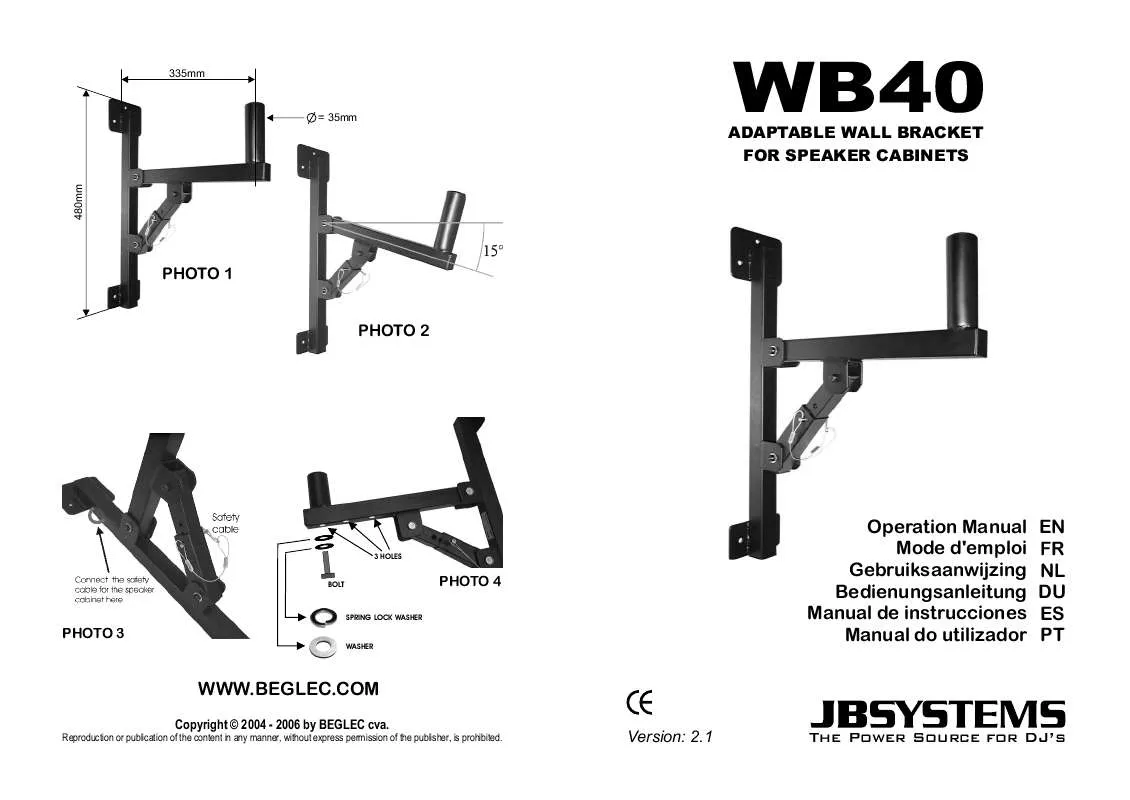 Mode d'emploi BEGLEC WB40