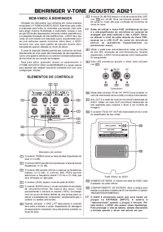 Mode d'emploi BEHRINGER ADI21