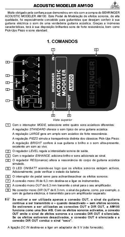 Mode d'emploi BEHRINGER AM100