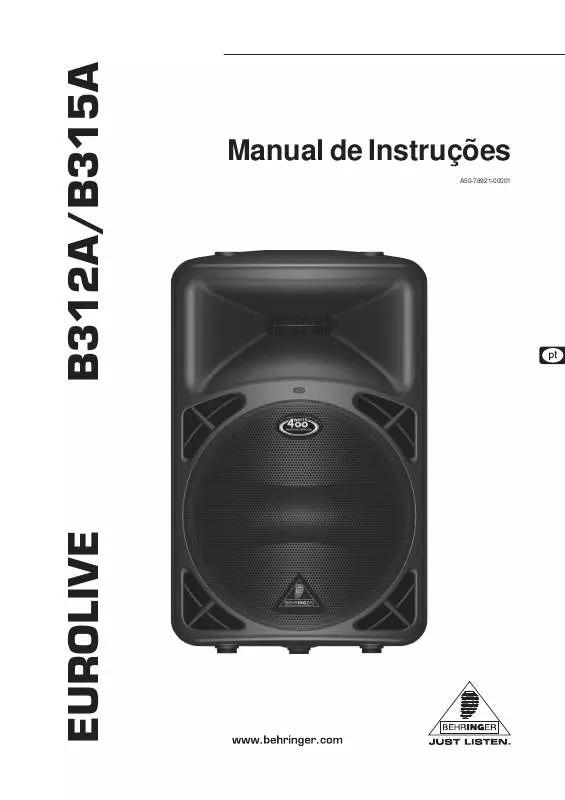 Mode d'emploi BEHRINGER B312A