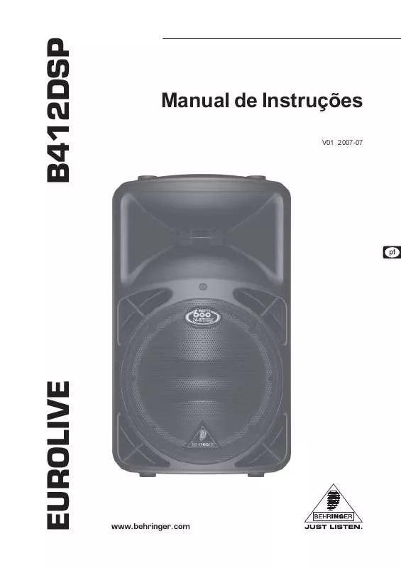 Mode d'emploi BEHRINGER B412DSP