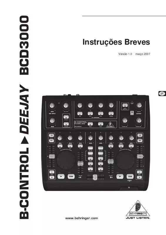 Mode d'emploi BEHRINGER BCD3000