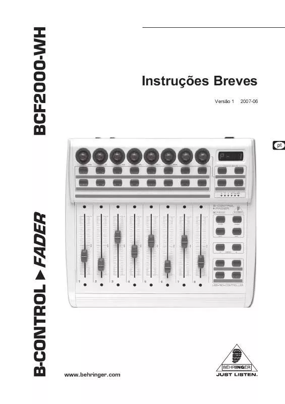 Mode d'emploi BEHRINGER BCF2000-WH