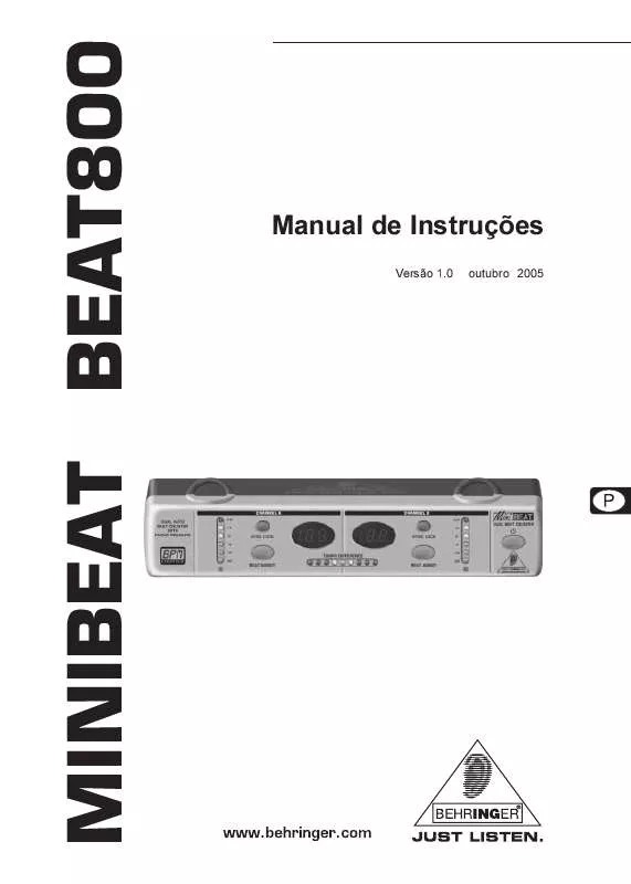 Mode d'emploi BEHRINGER BEAT800