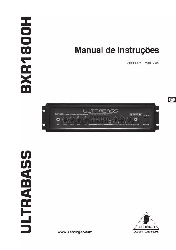 Mode d'emploi BEHRINGER BXR1800H