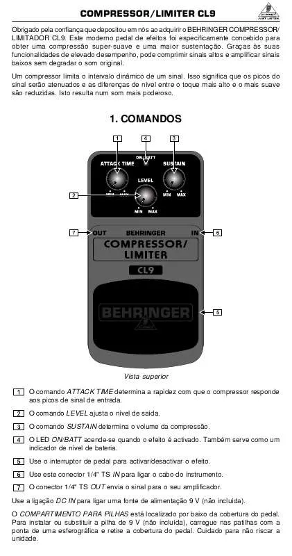 Mode d'emploi BEHRINGER CL9