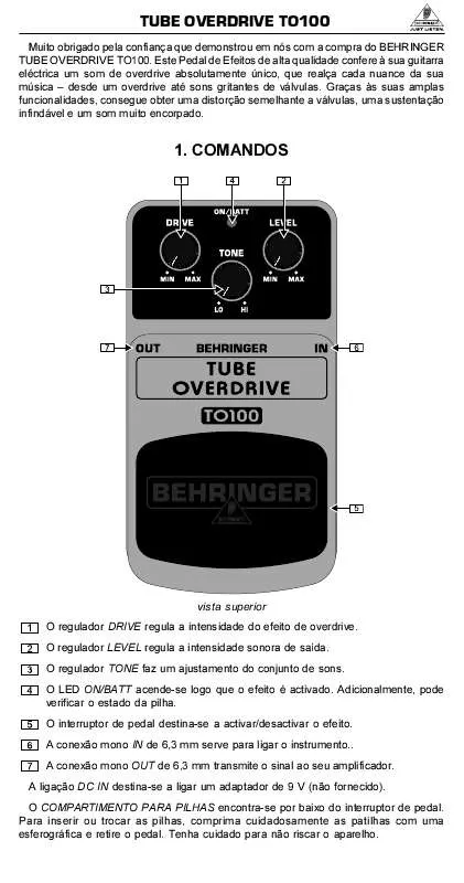 Mode d'emploi BEHRINGER TO100