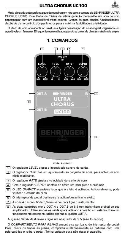 Mode d'emploi BEHRINGER UC100