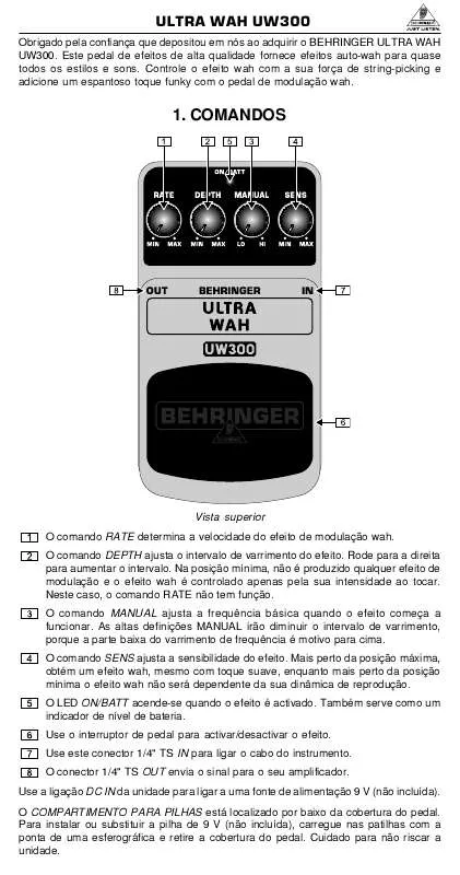 Mode d'emploi BEHRINGER UW300