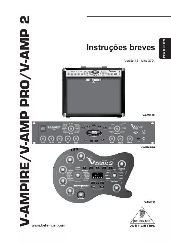 Mode d'emploi BEHRINGER V-AMP PRO