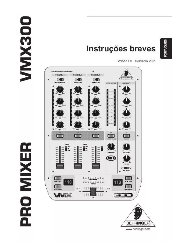 Mode d'emploi BEHRINGER VMX300