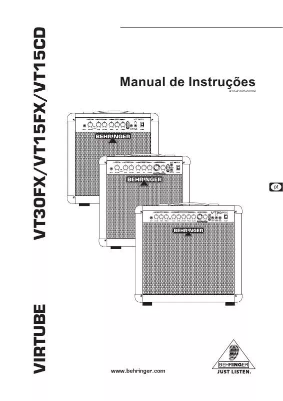 Mode d'emploi BEHRINGER VT15FX