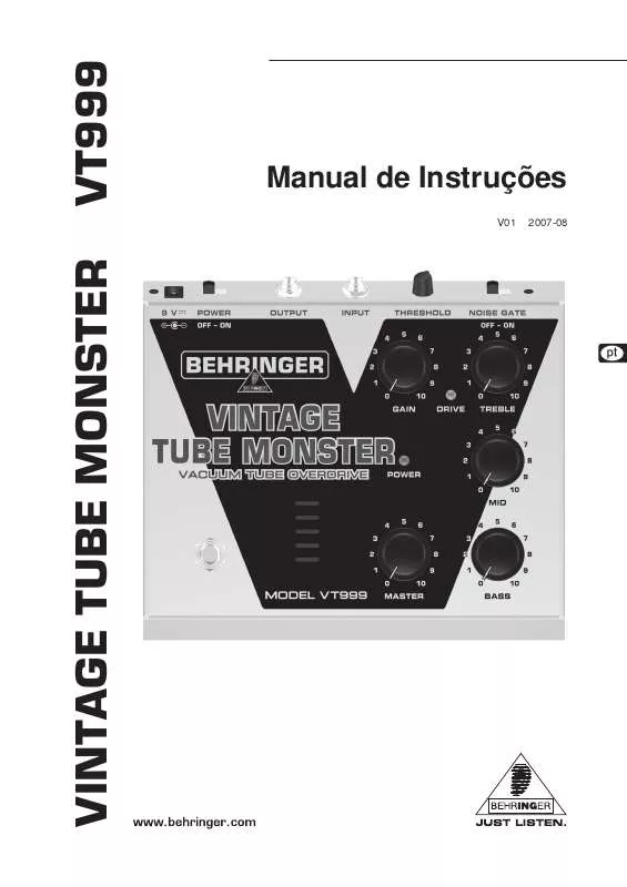 Mode d'emploi BEHRINGER VT999