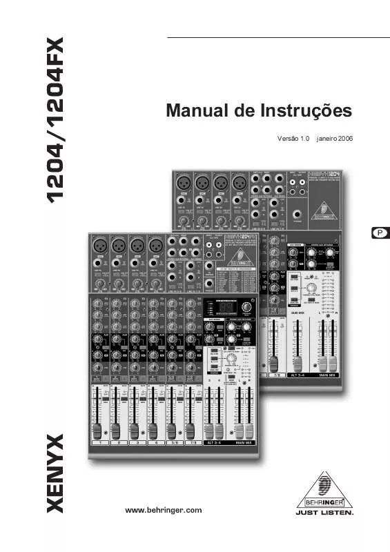 Mode d'emploi BEHRINGER XENYX 1204