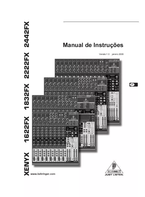 Mode d'emploi BEHRINGER XENYX 1622FX