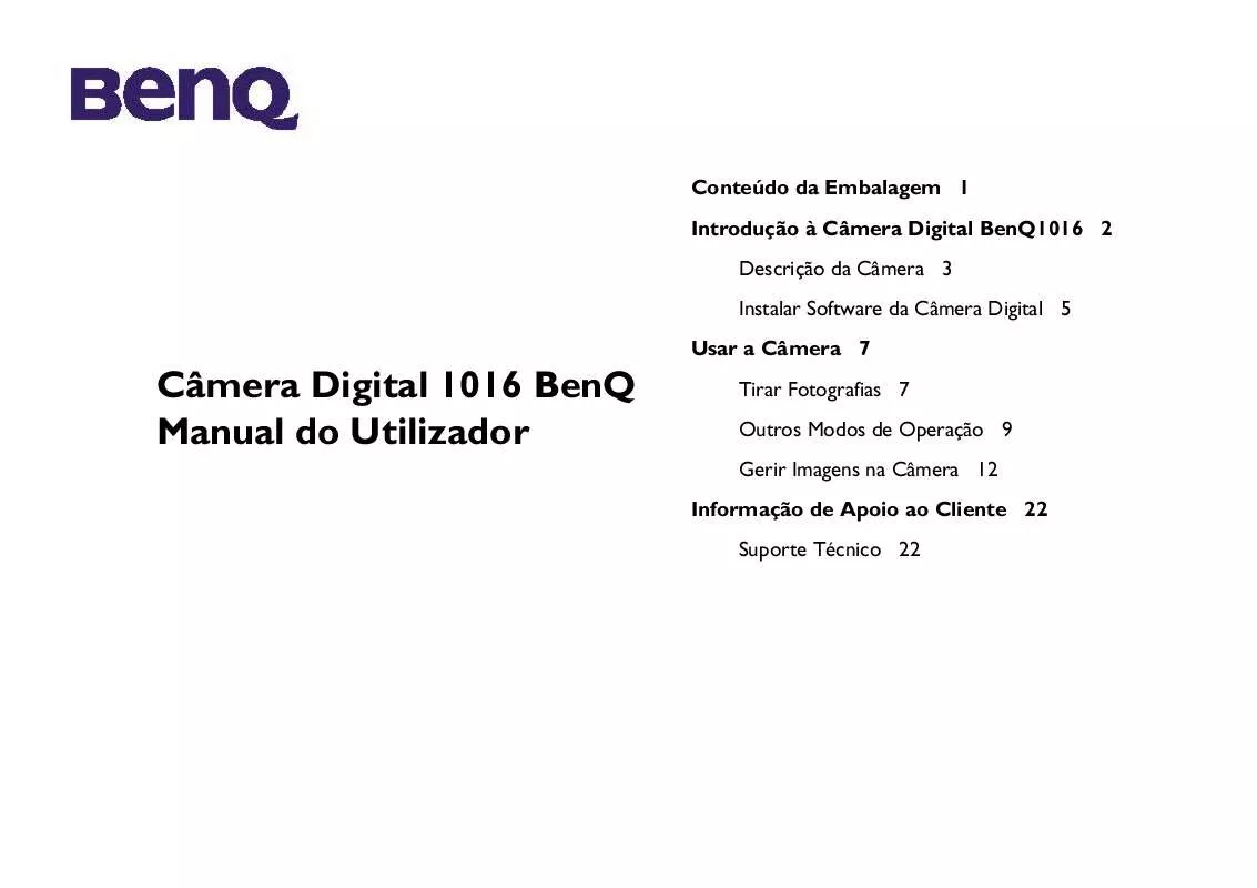 Mode d'emploi BENQ DC 1016