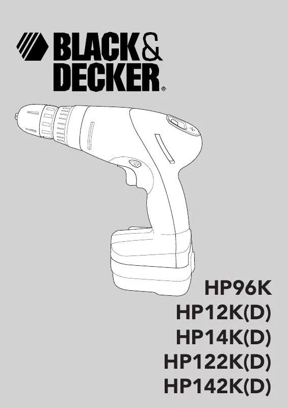 Mode d'emploi BLACK & DECKER HP142K