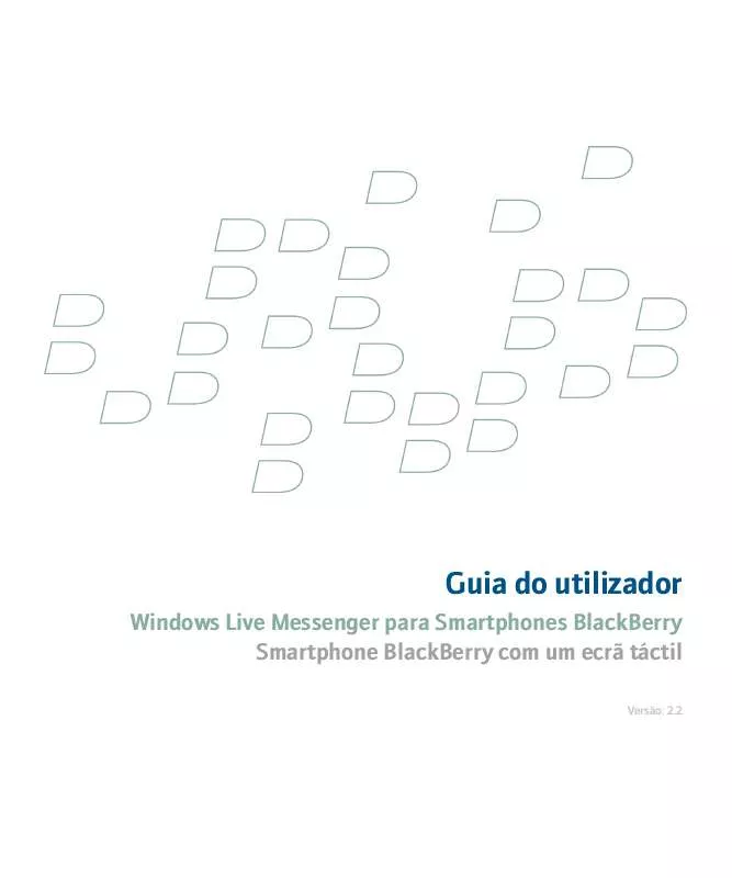 Mode d'emploi BLACKBERRY WINDOWS LIVE MESSENGER FOR SMARTPHONES