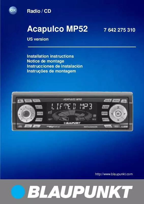 Mode d'emploi BLAUPUNKT ACAPULCO MP52 US