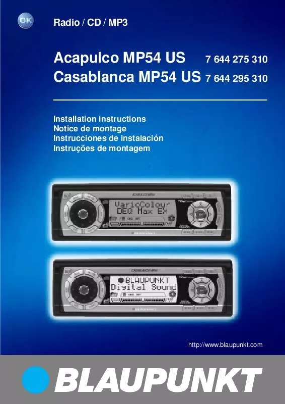 Mode d'emploi BLAUPUNKT ACAPULCO MP54 US