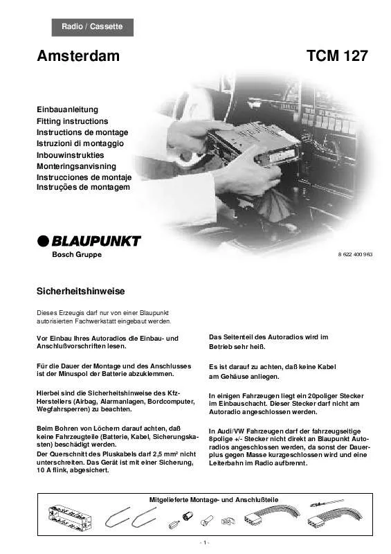 Mode d'emploi BLAUPUNKT AMSTERDAM TCM 127