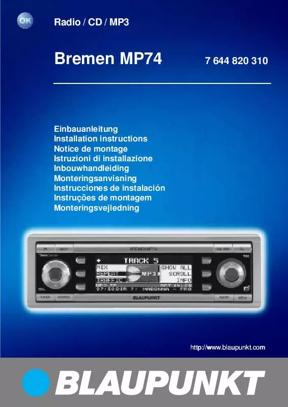 Mode d'emploi BLAUPUNKT BREMEN MP74