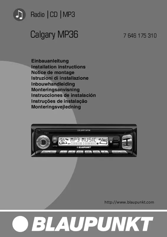 Mode d'emploi BLAUPUNKT CALGARY MP36