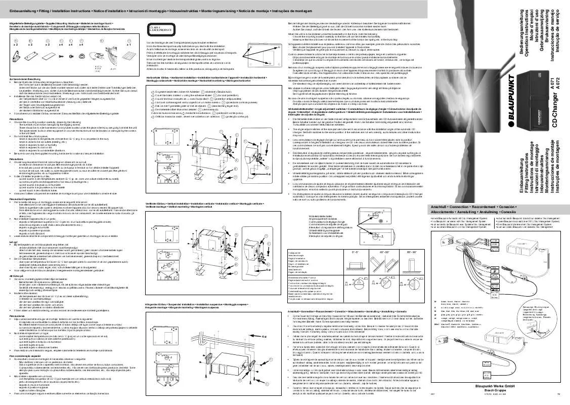 Mode d'emploi BLAUPUNKT CDC A072 CHANGER