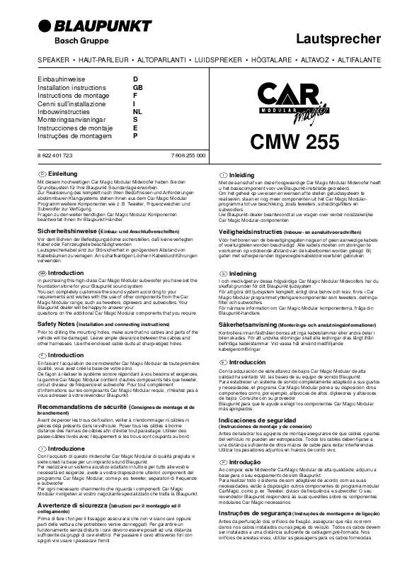 Mode d'emploi BLAUPUNKT CMW 255 MIDBASS CARMAGIC