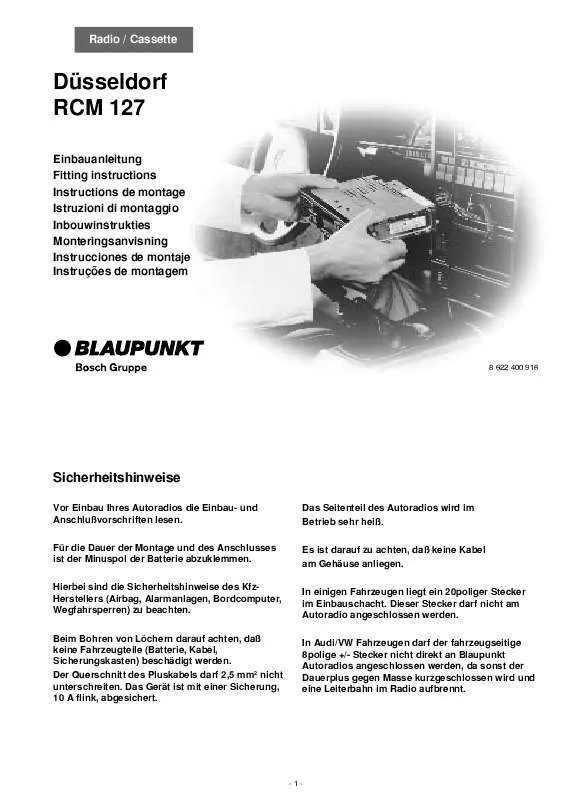 Mode d'emploi BLAUPUNKT DUESSELDORF RCM 127