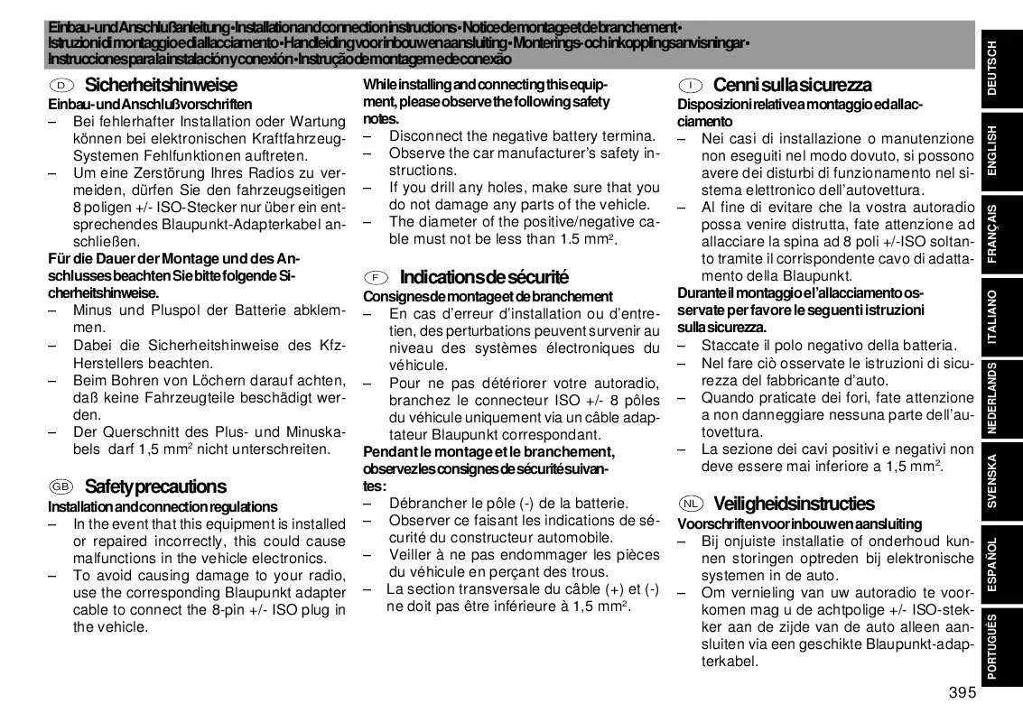 Mode d'emploi BLAUPUNKT FRANKFURT RCM 169