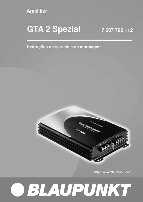 Mode d'emploi BLAUPUNKT GTA 2 SPECIAL