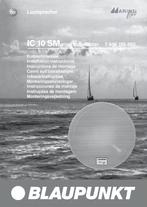 Mode d'emploi BLAUPUNKT IC 10 SM - MARINE SUBWOOFER