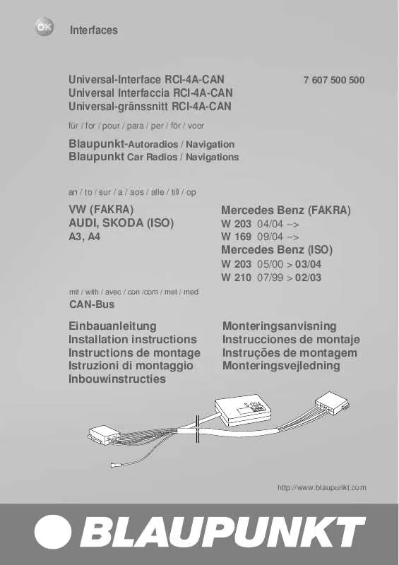 Mode d'emploi BLAUPUNKT UNIVERSAL-INTERFACE RCI-4A-CAN