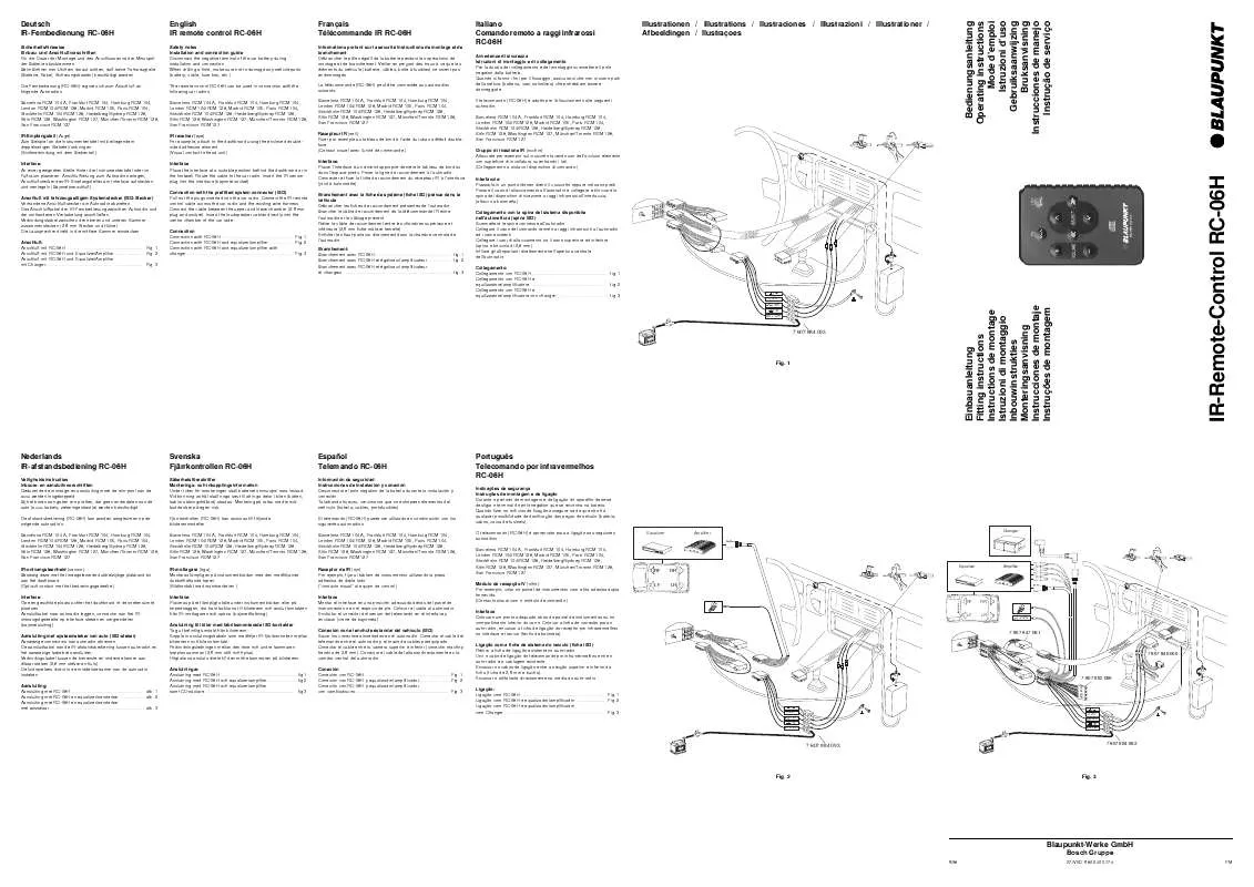 Mode d'emploi BLAUPUNKT IF IR- FERNBEDIENUNG RC-06 H