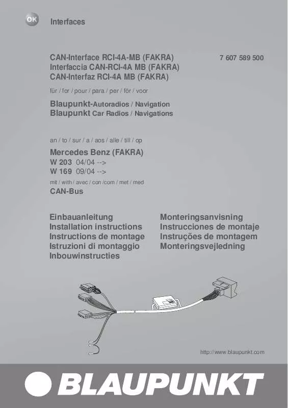 Mode d'emploi BLAUPUNKT IF MERCEDES CAN FAKRA RC