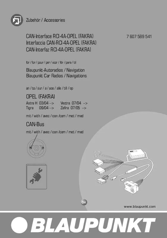 Mode d'emploi BLAUPUNKT IF OPEL CAN RCI-4A