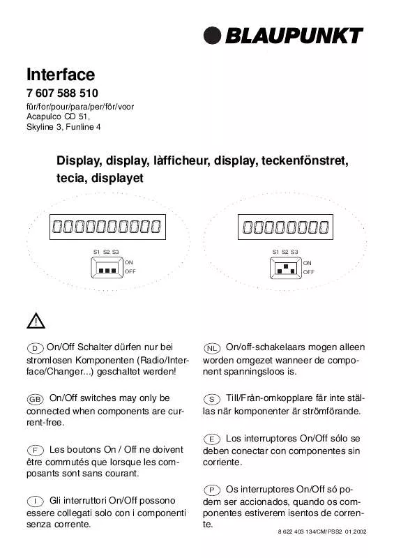 Mode d'emploi BLAUPUNKT IF OPEL DISPLAY