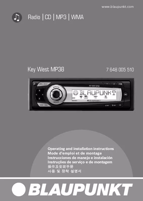 Mode d'emploi BLAUPUNKT KEY WEST MP38