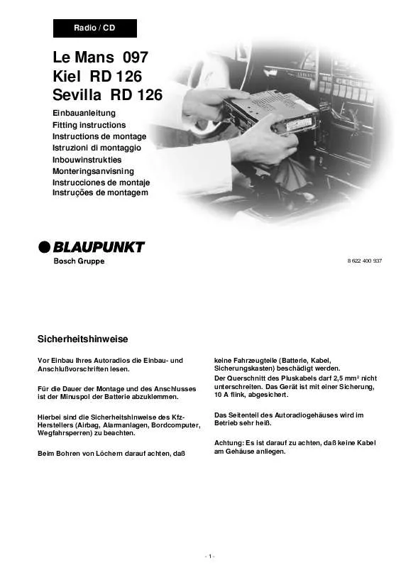 Mode d'emploi BLAUPUNKT KIEL RD 126