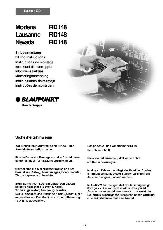 Mode d'emploi BLAUPUNKT LAUSANNE RD 148 B