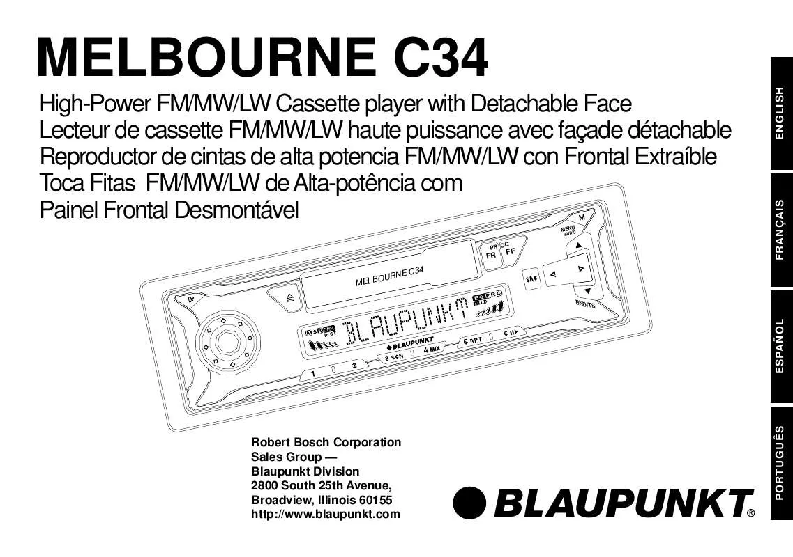 Mode d'emploi BLAUPUNKT MELBOURNE C34