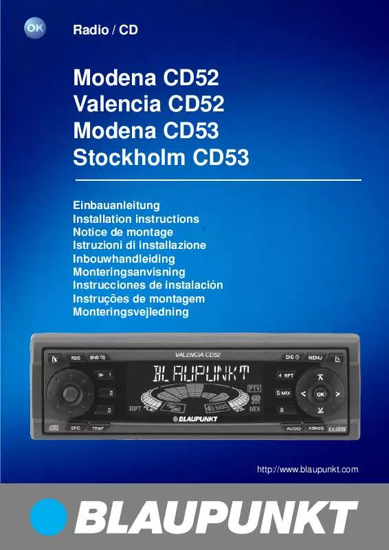 Mode d'emploi BLAUPUNKT MODENA CD52